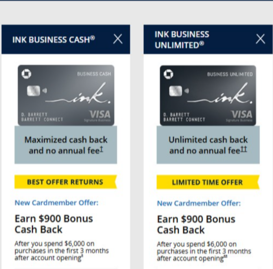 Chase Ink Business Cards